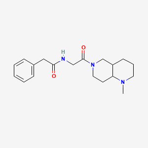 molecular formula C19H27N3O2 B7145956 N-[2-(1-methyl-2,3,4,4a,5,7,8,8a-octahydro-1,6-naphthyridin-6-yl)-2-oxoethyl]-2-phenylacetamide 
