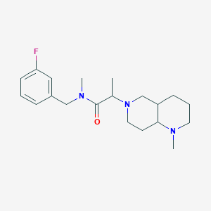 molecular formula C20H30FN3O B7145970 N-[(3-fluorophenyl)methyl]-N-methyl-2-(1-methyl-2,3,4,4a,5,7,8,8a-octahydro-1,6-naphthyridin-6-yl)propanamide 