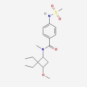 molecular formula C18H28N2O4S B7146018 N-(2,2-diethyl-3-methoxycyclobutyl)-4-(methanesulfonamido)-N-methylbenzamide 