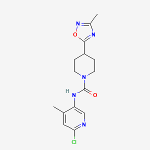 molecular formula C15H18ClN5O2 B7146087 N-(6-chloro-4-methylpyridin-3-yl)-4-(3-methyl-1,2,4-oxadiazol-5-yl)piperidine-1-carboxamide 