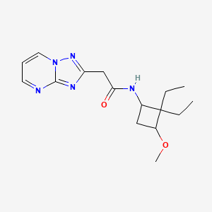 molecular formula C16H23N5O2 B7146098 N-(2,2-diethyl-3-methoxycyclobutyl)-2-([1,2,4]triazolo[1,5-a]pyrimidin-2-yl)acetamide 