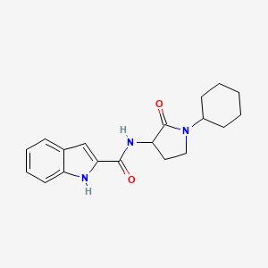 molecular formula C19H23N3O2 B7146110 N-(1-cyclohexyl-2-oxopyrrolidin-3-yl)-1H-indole-2-carboxamide 