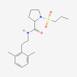 molecular formula C18H28N2O3S B7146191 N-[2-(2,6-dimethylphenyl)ethyl]-1-propylsulfonylpyrrolidine-2-carboxamide 