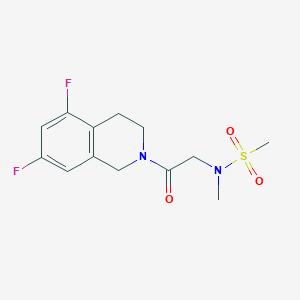 molecular formula C13H16F2N2O3S B7146242 N-[2-(5,7-difluoro-3,4-dihydro-1H-isoquinolin-2-yl)-2-oxoethyl]-N-methylmethanesulfonamide 