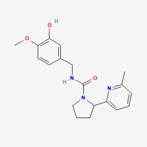molecular formula C19H23N3O3 B7146346 N-[(3-hydroxy-4-methoxyphenyl)methyl]-2-(6-methylpyridin-2-yl)pyrrolidine-1-carboxamide 