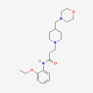 molecular formula C21H33N3O3 B7146348 N-(2-ethoxyphenyl)-3-[4-(morpholin-4-ylmethyl)piperidin-1-yl]propanamide 
