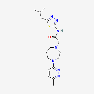 molecular formula C18H27N7OS B7146355 N-[5-(2-methylpropyl)-1,3,4-thiadiazol-2-yl]-2-[4-(6-methylpyridazin-3-yl)-1,4-diazepan-1-yl]acetamide 