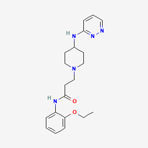 molecular formula C20H27N5O2 B7146370 N-(2-ethoxyphenyl)-3-[4-(pyridazin-3-ylamino)piperidin-1-yl]propanamide 