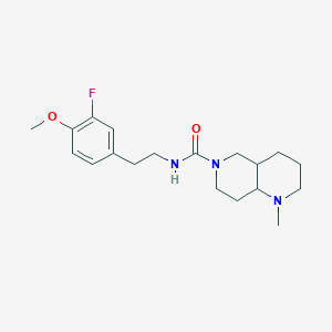 molecular formula C19H28FN3O2 B7146439 N-[2-(3-fluoro-4-methoxyphenyl)ethyl]-1-methyl-2,3,4,4a,5,7,8,8a-octahydro-1,6-naphthyridine-6-carboxamide 