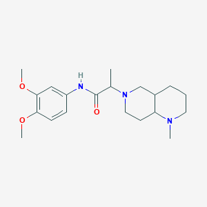 molecular formula C20H31N3O3 B7146464 N-(3,4-dimethoxyphenyl)-2-(1-methyl-2,3,4,4a,5,7,8,8a-octahydro-1,6-naphthyridin-6-yl)propanamide 