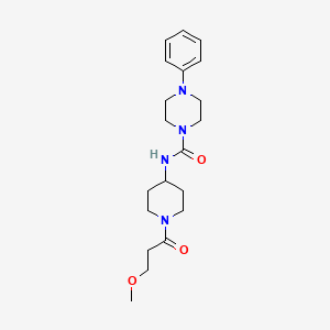 molecular formula C20H30N4O3 B7146742 N-[1-(3-methoxypropanoyl)piperidin-4-yl]-4-phenylpiperazine-1-carboxamide 