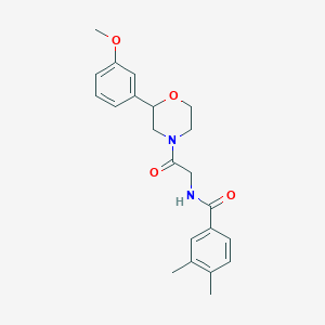 molecular formula C22H26N2O4 B7146784 N-[2-[2-(3-methoxyphenyl)morpholin-4-yl]-2-oxoethyl]-3,4-dimethylbenzamide 