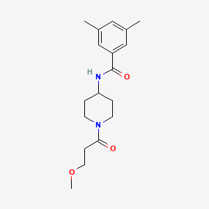 molecular formula C18H26N2O3 B7146849 N-[1-(3-methoxypropanoyl)piperidin-4-yl]-3,5-dimethylbenzamide 