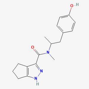 molecular formula C17H21N3O2 B7147170 N-[1-(4-hydroxyphenyl)propan-2-yl]-N-methyl-1,4,5,6-tetrahydrocyclopenta[c]pyrazole-3-carboxamide 