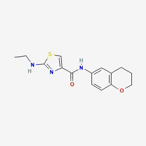 molecular formula C15H17N3O2S B7147297 N-(3,4-dihydro-2H-chromen-6-yl)-2-(ethylamino)-1,3-thiazole-4-carboxamide 
