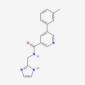 molecular formula C17H16N4O B7147330 N-(1H-imidazol-2-ylmethyl)-5-(3-methylphenyl)pyridine-3-carboxamide 