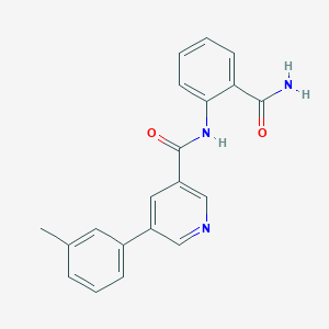 molecular formula C20H17N3O2 B7147333 N-(2-carbamoylphenyl)-5-(3-methylphenyl)pyridine-3-carboxamide 