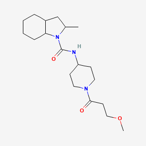 molecular formula C19H33N3O3 B7147384 N-[1-(3-methoxypropanoyl)piperidin-4-yl]-2-methyl-2,3,3a,4,5,6,7,7a-octahydroindole-1-carboxamide 