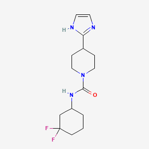 molecular formula C15H22F2N4O B7147386 N-(3,3-difluorocyclohexyl)-4-(1H-imidazol-2-yl)piperidine-1-carboxamide 