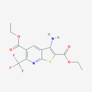 molecular formula C14H13F3N2O4S B071475 Diethyl 3-amino-6-(trifluoromethyl)thieno[2,3-b]pyridine-2,5-dicarboxylate CAS No. 175277-75-5