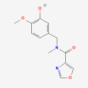 molecular formula C13H14N2O4 B7147524 N-[(3-hydroxy-4-methoxyphenyl)methyl]-N-methyl-1,3-oxazole-4-carboxamide 