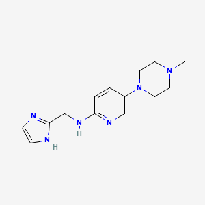 molecular formula C14H20N6 B7147572 N-(1H-imidazol-2-ylmethyl)-5-(4-methylpiperazin-1-yl)pyridin-2-amine 