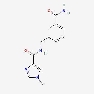 molecular formula C13H14N4O2 B7147585 N-[(3-carbamoylphenyl)methyl]-1-methylimidazole-4-carboxamide 
