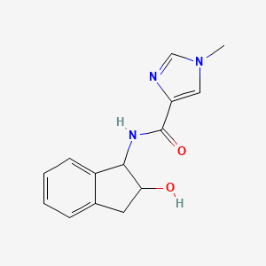molecular formula C14H15N3O2 B7147602 N-(2-hydroxy-2,3-dihydro-1H-inden-1-yl)-1-methylimidazole-4-carboxamide 
