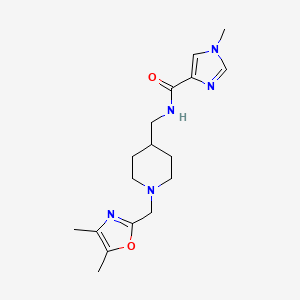 molecular formula C17H25N5O2 B7147607 N-[[1-[(4,5-dimethyl-1,3-oxazol-2-yl)methyl]piperidin-4-yl]methyl]-1-methylimidazole-4-carboxamide 