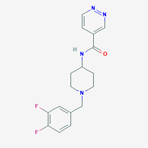 molecular formula C17H18F2N4O B7147621 N-[1-[(3,4-difluorophenyl)methyl]piperidin-4-yl]pyridazine-4-carboxamide 