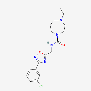 molecular formula C17H22ClN5O2 B7147664 N-[[3-(3-chlorophenyl)-1,2,4-oxadiazol-5-yl]methyl]-4-ethyl-1,4-diazepane-1-carboxamide 