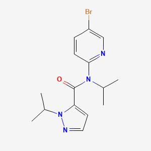 molecular formula C15H19BrN4O B7147698 N-(5-bromopyridin-2-yl)-N,2-di(propan-2-yl)pyrazole-3-carboxamide 