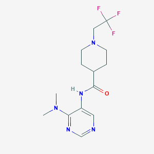 molecular formula C14H20F3N5O B7147734 N-[4-(dimethylamino)pyrimidin-5-yl]-1-(2,2,2-trifluoroethyl)piperidine-4-carboxamide 
