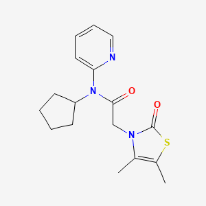 molecular formula C17H21N3O2S B7147751 N-cyclopentyl-2-(4,5-dimethyl-2-oxo-1,3-thiazol-3-yl)-N-pyridin-2-ylacetamide 