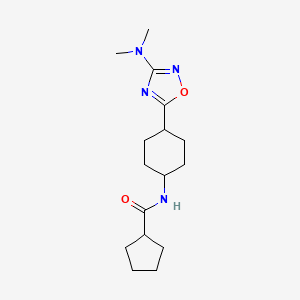 molecular formula C16H26N4O2 B7147815 N-[4-[3-(dimethylamino)-1,2,4-oxadiazol-5-yl]cyclohexyl]cyclopentanecarboxamide 