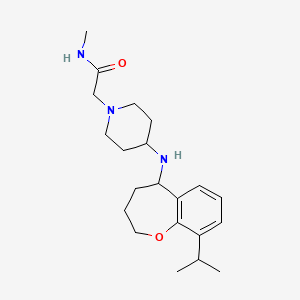 molecular formula C21H33N3O2 B7147824 N-methyl-2-[4-[(9-propan-2-yl-2,3,4,5-tetrahydro-1-benzoxepin-5-yl)amino]piperidin-1-yl]acetamide 