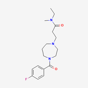 molecular formula C18H26FN3O2 B7147828 N-ethyl-3-[4-(4-fluorobenzoyl)-1,4-diazepan-1-yl]-N-methylpropanamide 