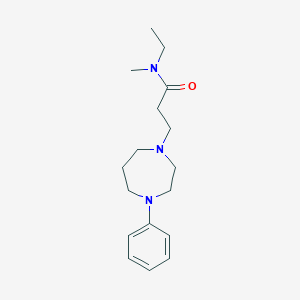 molecular formula C17H27N3O B7147830 N-ethyl-N-methyl-3-(4-phenyl-1,4-diazepan-1-yl)propanamide 