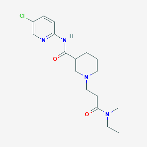 molecular formula C17H25ClN4O2 B7147893 N-(5-chloropyridin-2-yl)-1-[3-[ethyl(methyl)amino]-3-oxopropyl]piperidine-3-carboxamide 