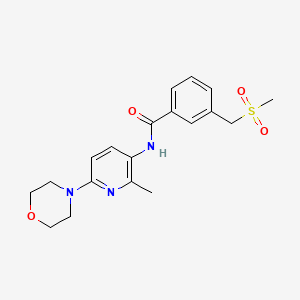 molecular formula C19H23N3O4S B7147899 N-(2-methyl-6-morpholin-4-ylpyridin-3-yl)-3-(methylsulfonylmethyl)benzamide 