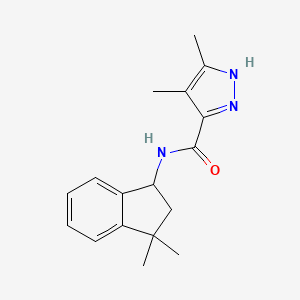 molecular formula C17H21N3O B7148045 N-(3,3-dimethyl-1,2-dihydroinden-1-yl)-4,5-dimethyl-1H-pyrazole-3-carboxamide 
