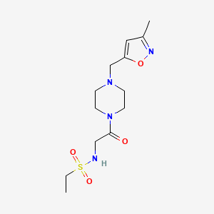 molecular formula C13H22N4O4S B7148063 N-[2-[4-[(3-methyl-1,2-oxazol-5-yl)methyl]piperazin-1-yl]-2-oxoethyl]ethanesulfonamide 