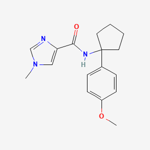 molecular formula C17H21N3O2 B7148078 N-[1-(4-methoxyphenyl)cyclopentyl]-1-methylimidazole-4-carboxamide 