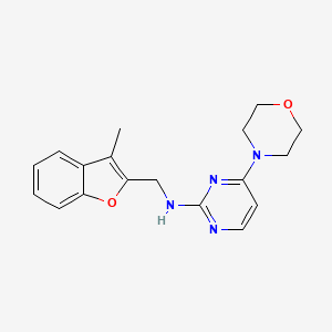 molecular formula C18H20N4O2 B7148144 N-[(3-methyl-1-benzofuran-2-yl)methyl]-4-morpholin-4-ylpyrimidin-2-amine 