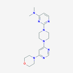 molecular formula C18H26N8O B7148174 N,N-dimethyl-2-[4-(6-morpholin-4-ylpyrimidin-4-yl)piperazin-1-yl]pyrimidin-4-amine 