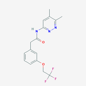 molecular formula C16H16F3N3O2 B7148196 N-(5,6-dimethylpyridazin-3-yl)-2-[3-(2,2,2-trifluoroethoxy)phenyl]acetamide 