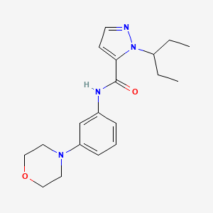 molecular formula C19H26N4O2 B7148215 N-(3-morpholin-4-ylphenyl)-2-pentan-3-ylpyrazole-3-carboxamide 