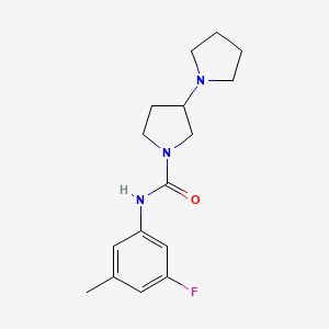 molecular formula C16H22FN3O B7148224 N-(3-fluoro-5-methylphenyl)-3-pyrrolidin-1-ylpyrrolidine-1-carboxamide 