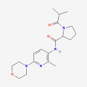 molecular formula C19H28N4O3 B7148228 N-(2-methyl-6-morpholin-4-ylpyridin-3-yl)-1-(2-methylpropanoyl)pyrrolidine-2-carboxamide 