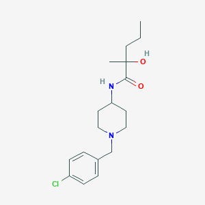 molecular formula C18H27ClN2O2 B7148248 N-[1-[(4-chlorophenyl)methyl]piperidin-4-yl]-2-hydroxy-2-methylpentanamide 